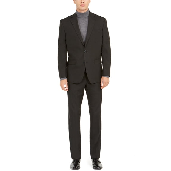 Club Room Mens Suit Set Short Classic Fit Micro Check Black 40
