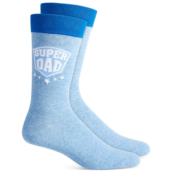 Club Room Mens Super Dad Crew Socks Blue White