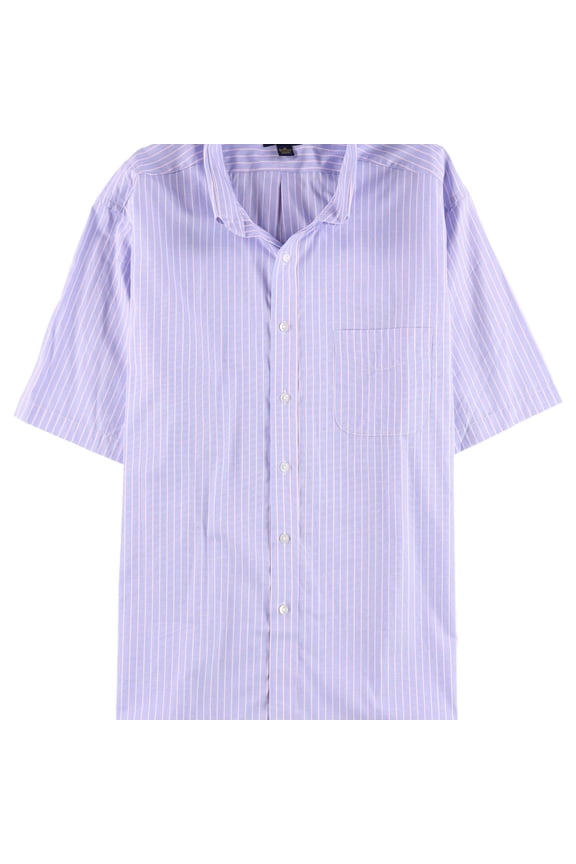 Mens Textured Pocket Button Down Dress Shirt, Blue, 17