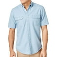 thumbnail image 1 of Club Room Mens Two-Pocket Button Up Shirt, Blue, Small, 1 of 3