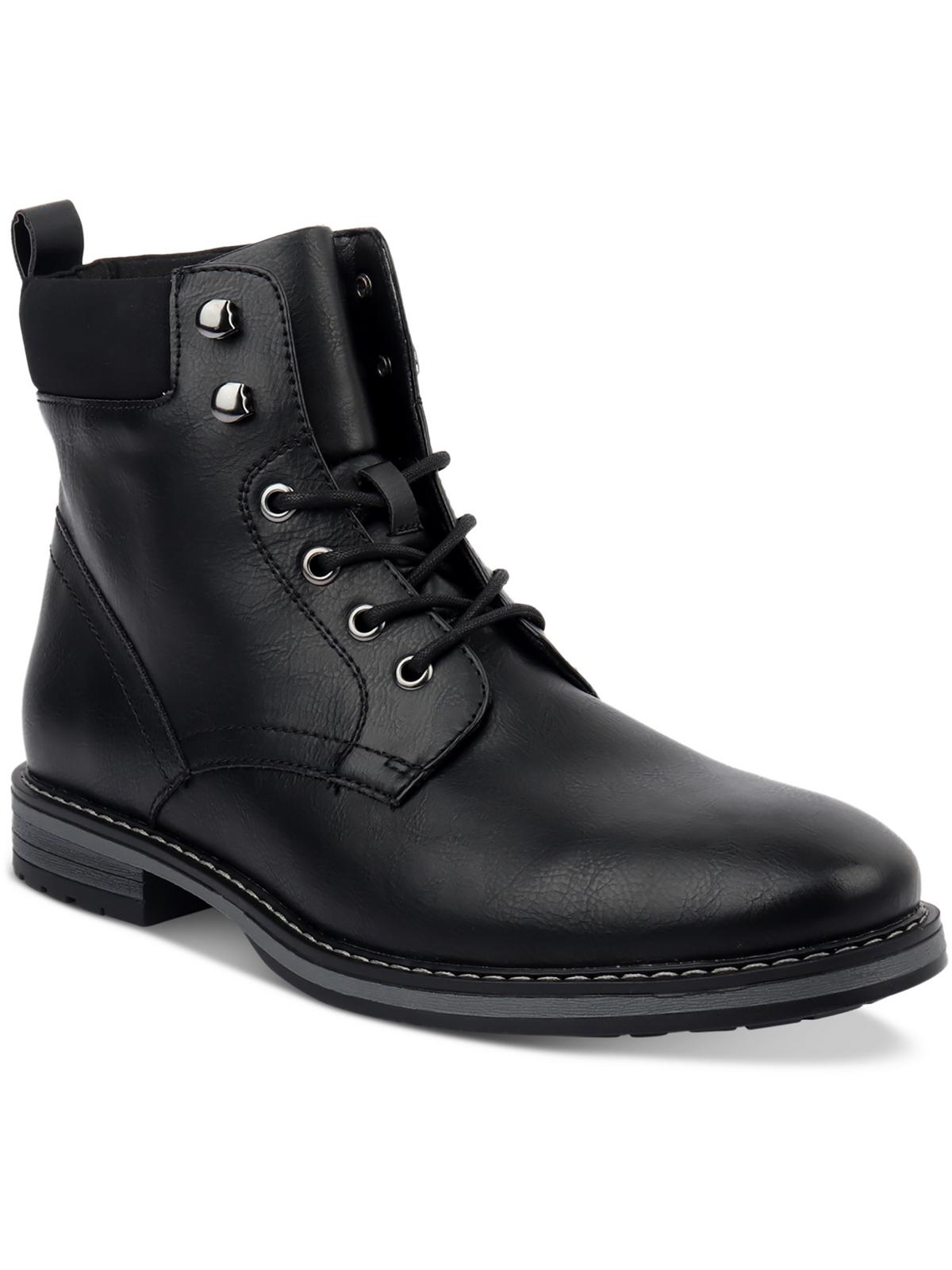 Club Room Mens Westin Faux Leather Lace-Up Ankle Boots 