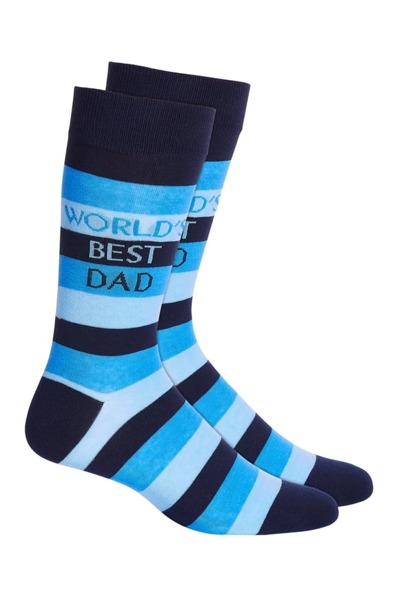 Mens Worlds Best Dad Crew Socks Blue One Size