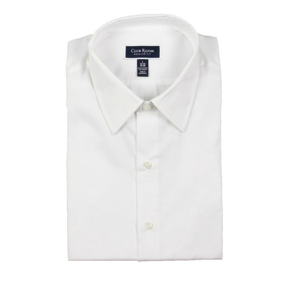 Club Room Men's Classic Regular Fit Solid Dress Shirt White Size 15.5X32X33