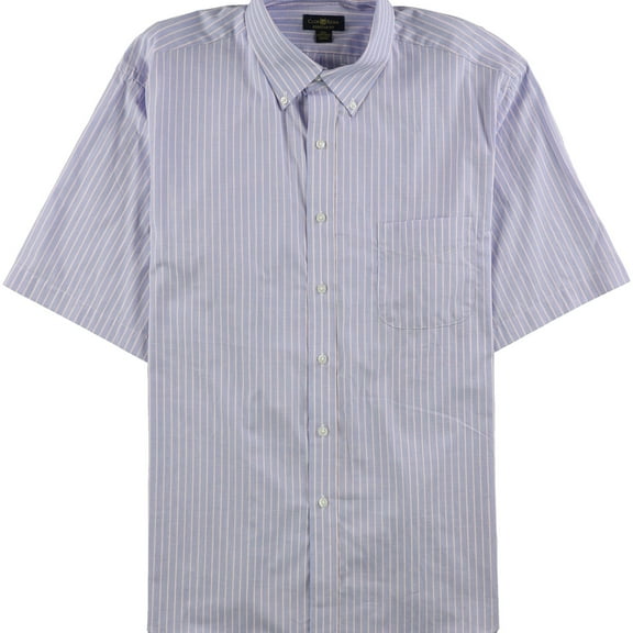 Club Room Mens Wrinkle-Resistant Button Down Dress Shirt, Purple, 14.5