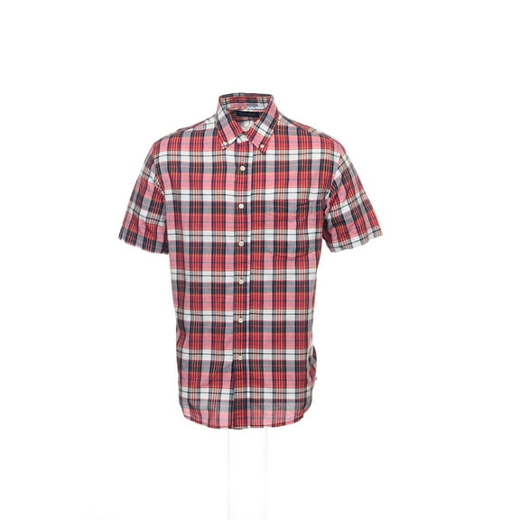 Club Room Red Plaid Button Down Shirt Sport , Size Medium