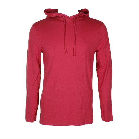 Club Room Tomato Red Jersey Long Sleeve Hooded Shirt L