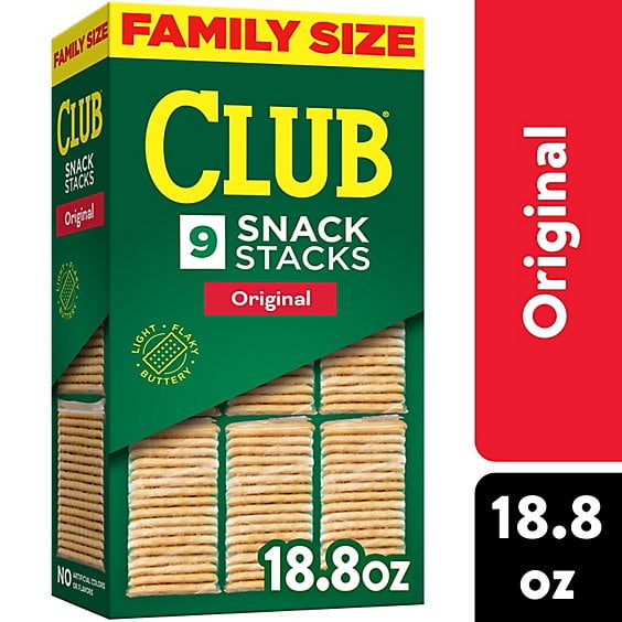 Club Snack Stacks Crackers Original Lunch Snacks 9 Count - 18.8 Oz