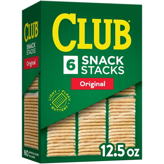 Club Snack Stacks Original Crackers, Lunch Snacks, 6 Count, 12.5 oz, Pack of 24