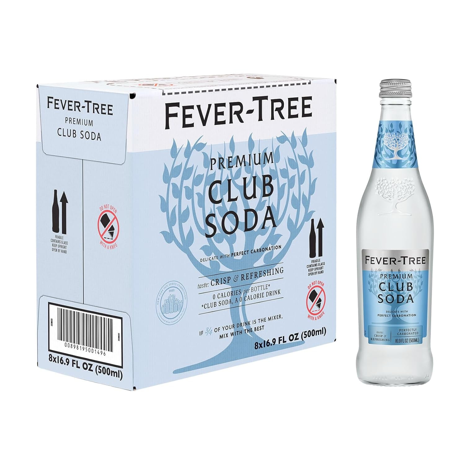 Club Soda Mixer Refreshing Beverage for Cocktails Mocktails