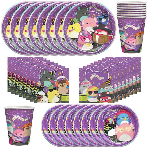 Club Squishmallows Party Decorations Tableware Classic Set for 16 Guests