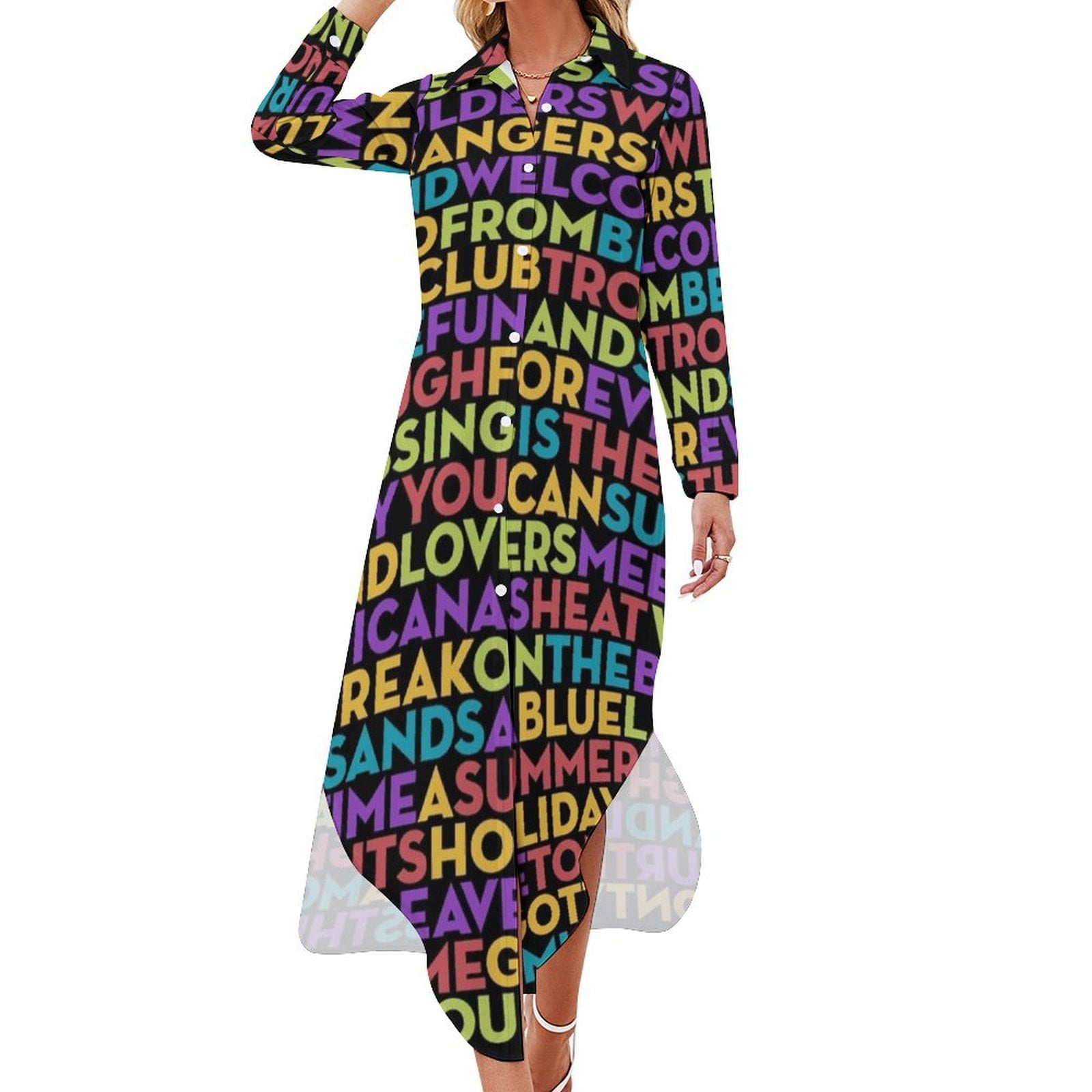 Club Tropicana - Wham! (lyrics) v.2 Long Sleeved Shirt Dress dresses for woman Dress woman - Walmart.com Club Tropicana - Wham! (lyrics) v.2 Long Sleeved Shirt Dress dresses for woman Dress woman - Walmart.com