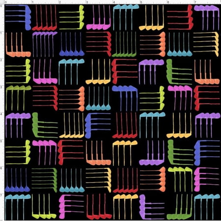 Cotton Club Weave Clubs Golf Equipment Sports Activities Black Cotton Fabric Print by the Yard (692-375)