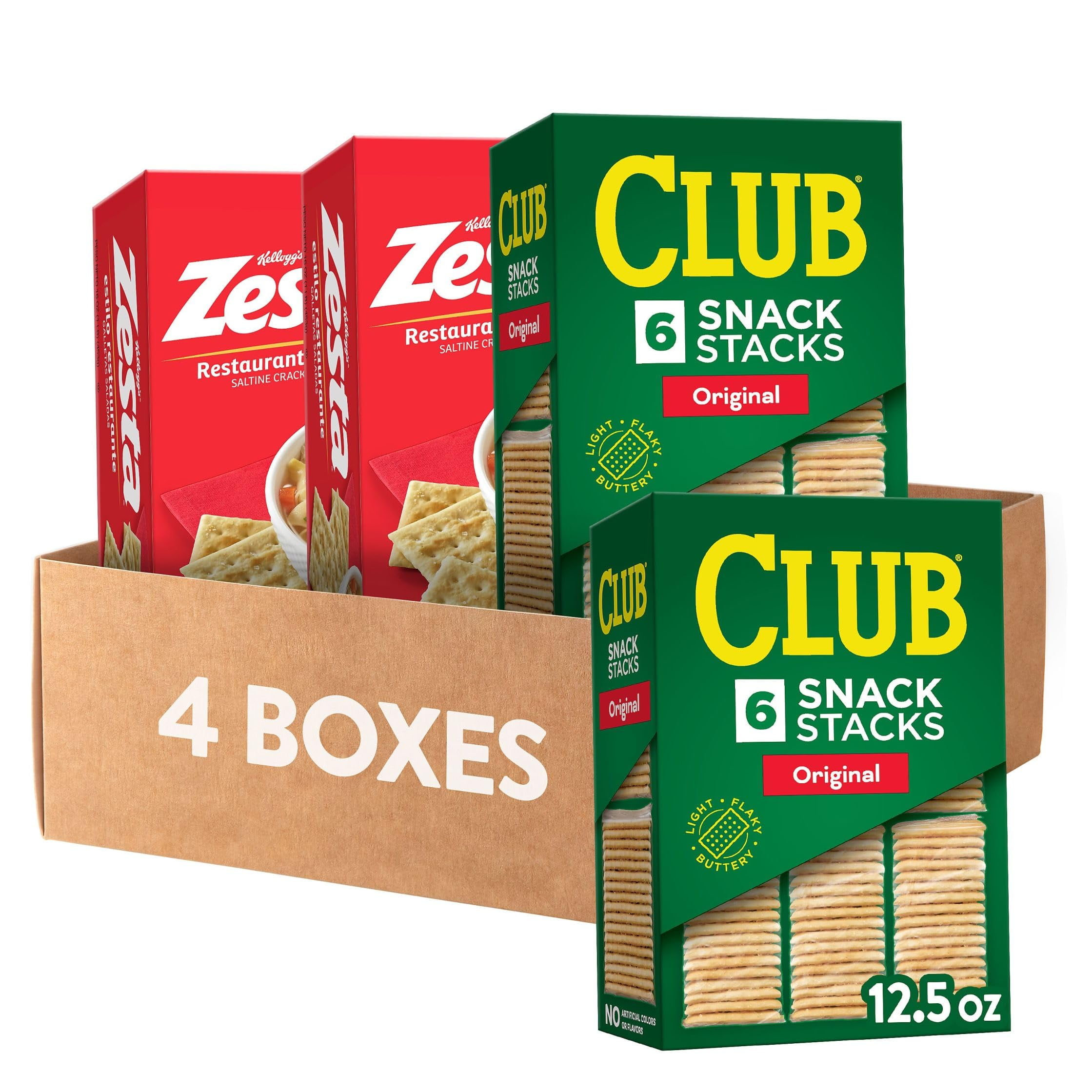 Club and Zesta Crackers, MZF22 Party Snacks, Variety Pack (4 Boxes)