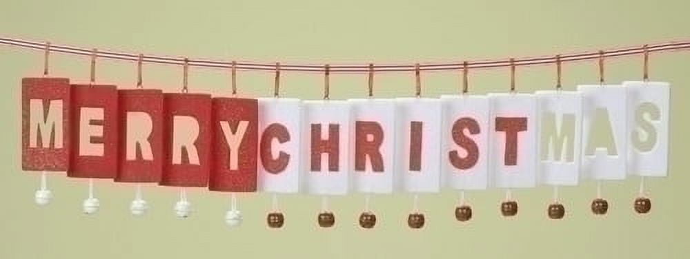 Club pack of 12 Red and White Jingle Bell Artificial Christmas Garlands 3' - Unlit
