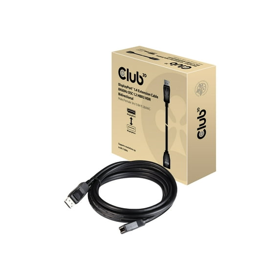 Club3D CAC-1023 DisplayPort 1.4 Extension Cable 8K60Hz DSC 1.2 HBR3 HDR Bidirectional, M/F, 3m / 9.84 ft.