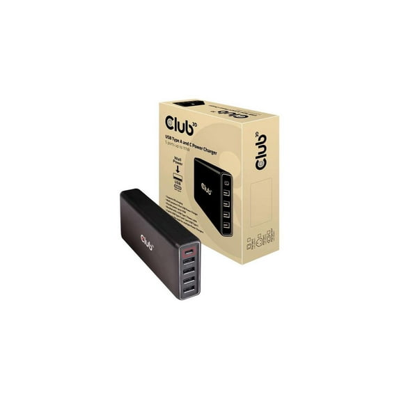 Club3D CAC-1903 4 x USB Type-A and 1 x Type-C Power Charger, 5-Ports up to 111W
