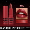 thumbnail image 1 of Clubday Diamond Glitter Lipstick, Deep Burgundy Metallic Shimmer Lipstick, Creamy Comfort Non-Stick Cup Lip Makeup, 1 of 9