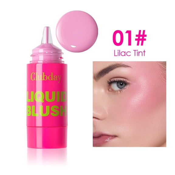 Clubday Liquid Blush, 6 Shades Shimmery Dewy Cheek Tint, Silky Smooth Long Lasting Waterproof Liquid Blush for Natural Glowy Makeup