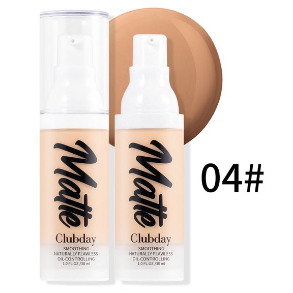 Clubday Matte Oil-Control Liquid Foundation, Waterproof and Long-Lasting Concealer Base