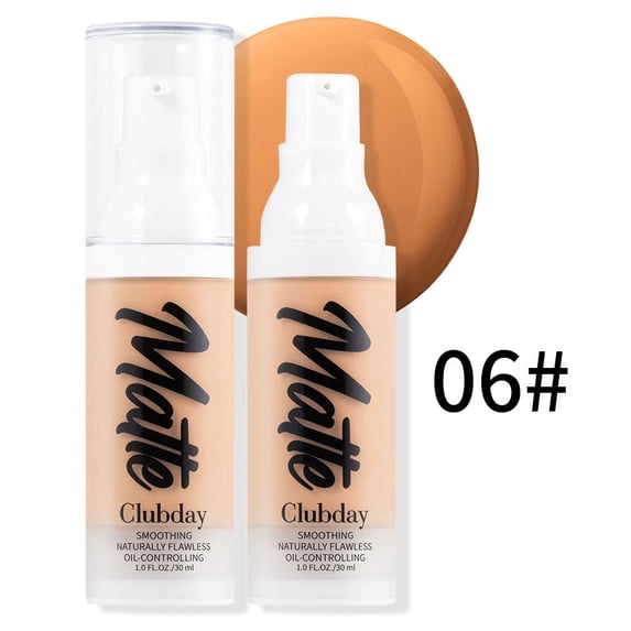 Clubday Matte Oil-Control Liquid Foundation, Waterproof and Long-Lasting Concealer Base