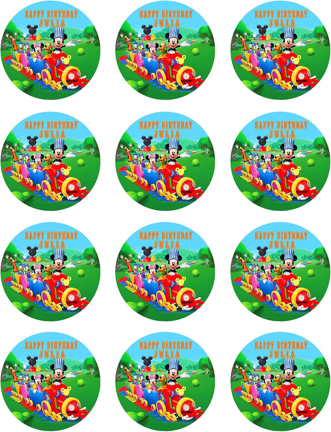 Clubhouse Train - Edible Cupcake Toppers - 2