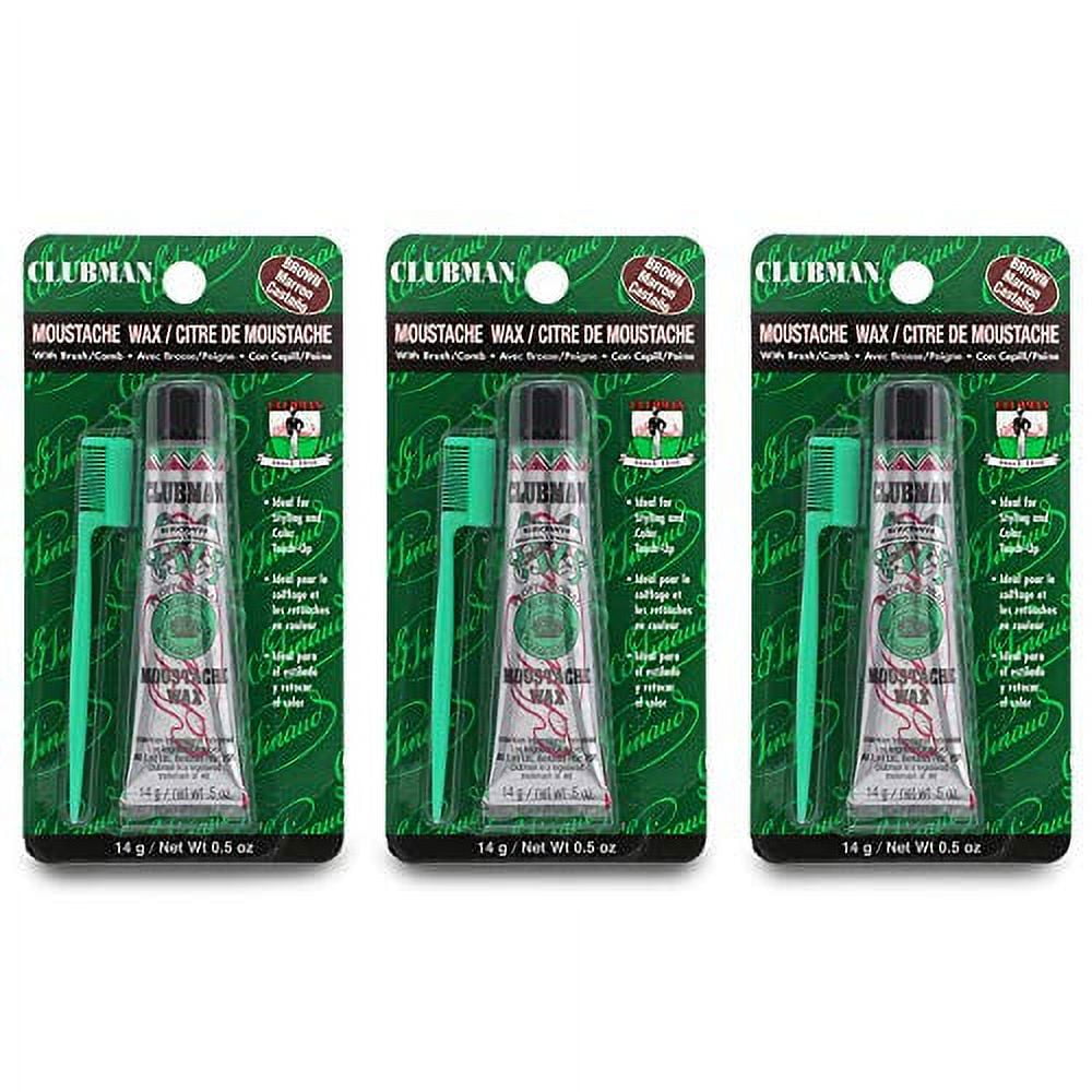 Clubman Moustache Wax Hang Pack Brown 0.5 oz x 3 packs