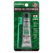 Clubman Moustache Wax with Brush, Brown, 0.5 Oz