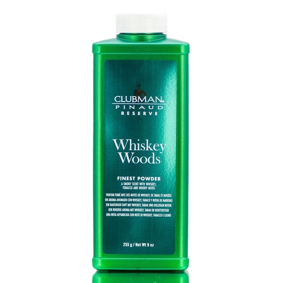 Clubman Reserve Whiskey Woods Body Powder for Men, Moisture Absorbing, 9 oz