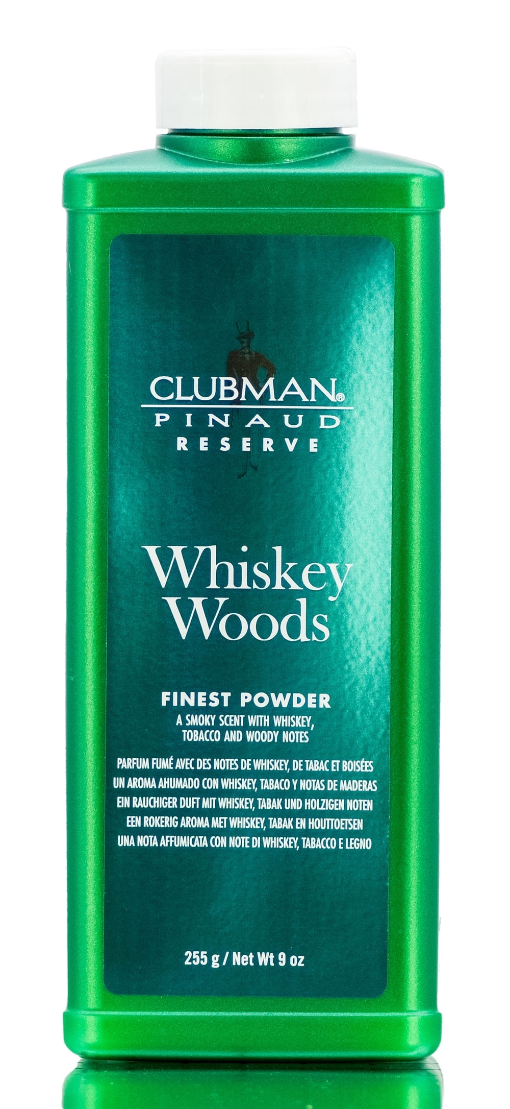 CLUBMAN PINAUD Clubman Reserve Whiskey Woods Body Powder for Men, Moisture Absorbing, 9 oz