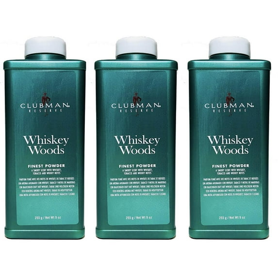 Clubman Reserve Whiskey Woods Finest Powder (9 oz) 3-Pack