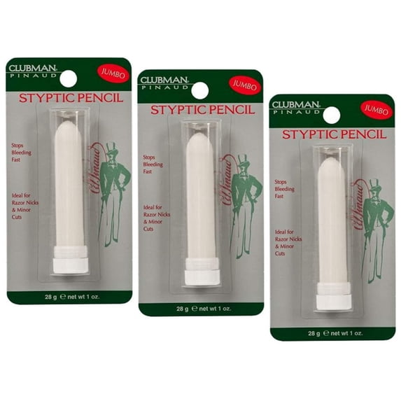 Septic Pen Clubman Jumbo Styptic Pencil 28g/1oz, Pack of 3 for Shaving Cuts and ...