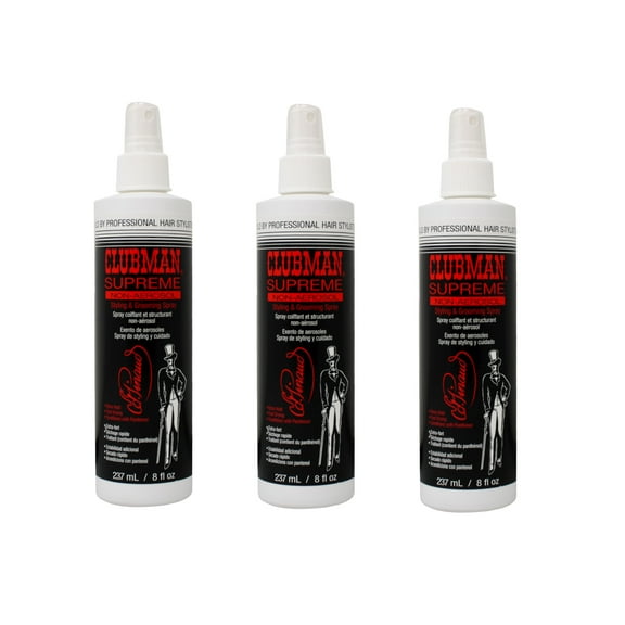Clubman Supreme Non-Aerosol Styling & Grooming Spray 8 oz (Pack of 3)