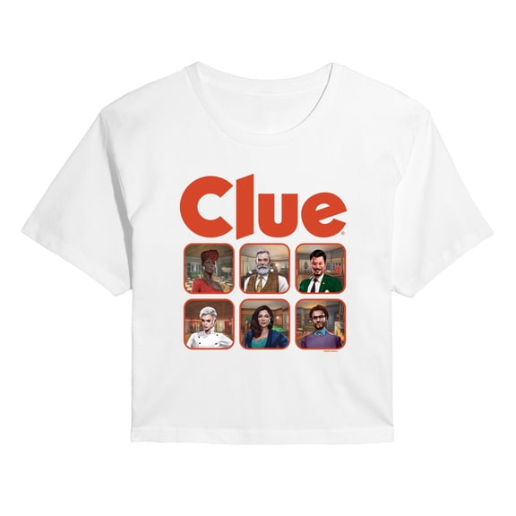 Clue - Clue Grid - Juniors Cropped Short Sleeve Graphic T-Shirt