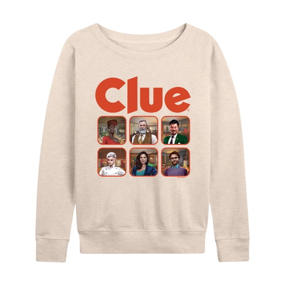 Clue - Character Grid - Women's French Terry Long Sleeve Pullover