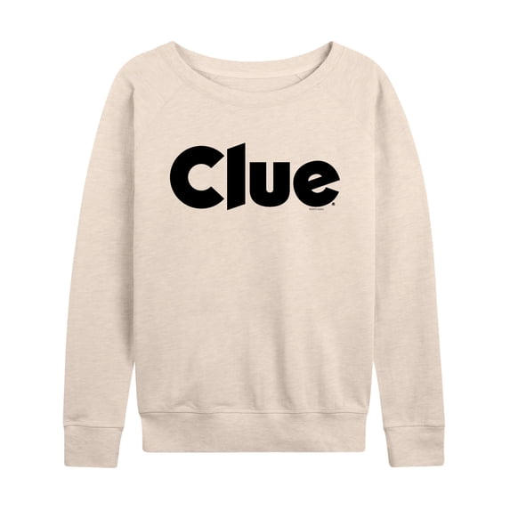 Clue - Clue Logo Women's Lightweight French Terry Wide Neck Long Sleeve Graphic Shirt
