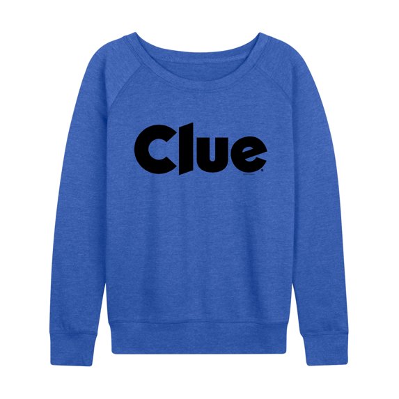 Clue - Clue Logo Women's Lightweight French Terry Wide Neck Long Sleeve Graphic Shirt
