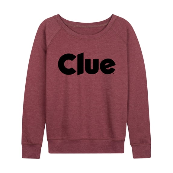 Clue - Clue Logo Women's Lightweight French Terry Wide Neck Long Sleeve Graphic Shirt