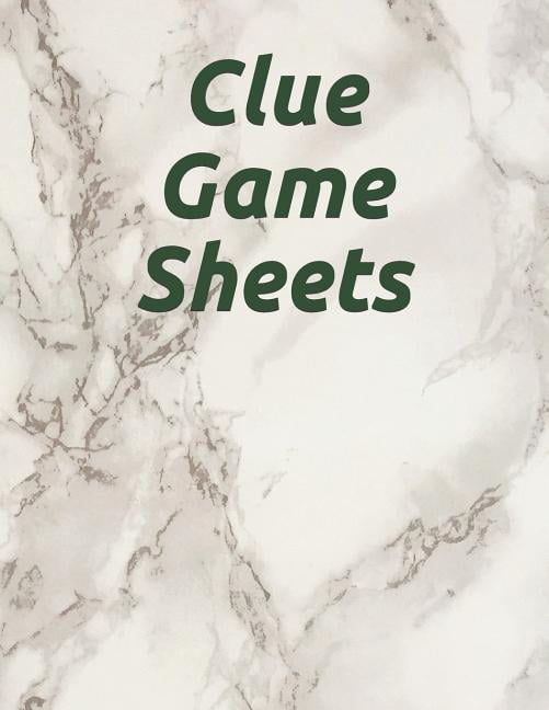 Clue Game Sheets Clue Score Sheet Record Clue Scoresheet Clue Game Sheets Clue Classic