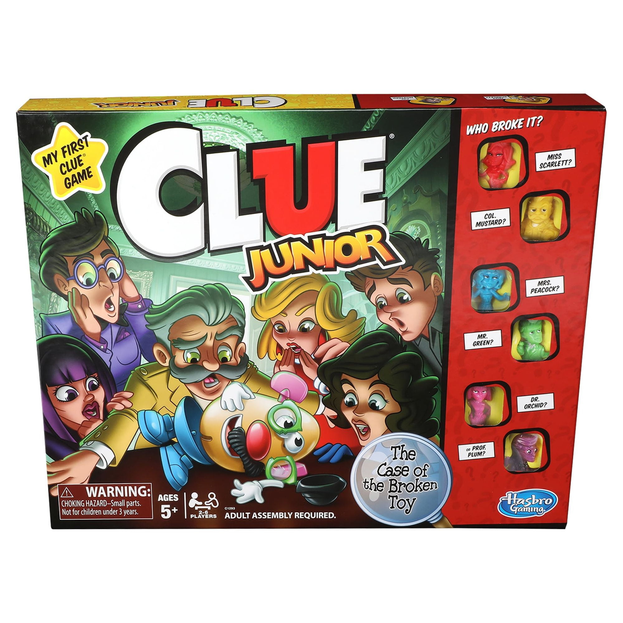 Clue Junior Classic Board Game for Kids and Family Ages 5 and Up, 2-6  players 