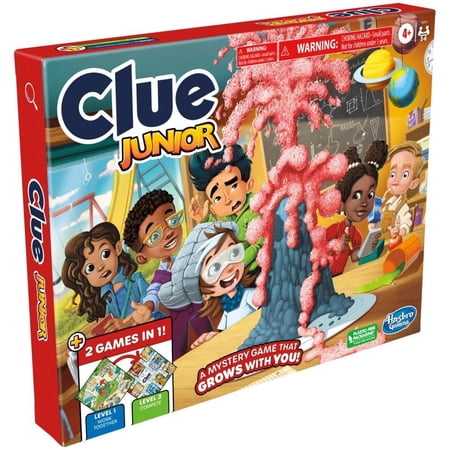 Clue Junior Game 2-Sided Gameboard, 2 Games in 1 Spanish Version