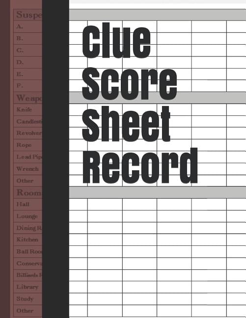 Clue Score Sheet Record Clue Score Sheet Record Clue Scoresheet Clue Game Sheets Clue