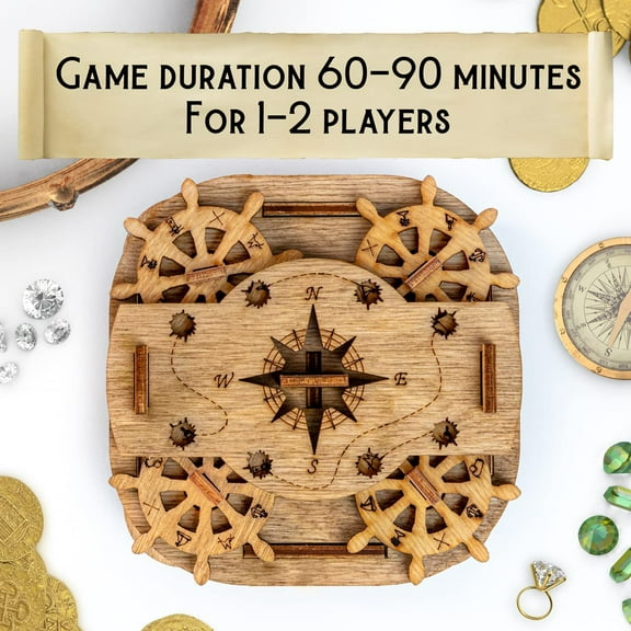 Cluebox - Davy Jones Locker - Escape Room Puzzle Box - Wooden Brain Teaser for Adults - Gift Box - Money Box