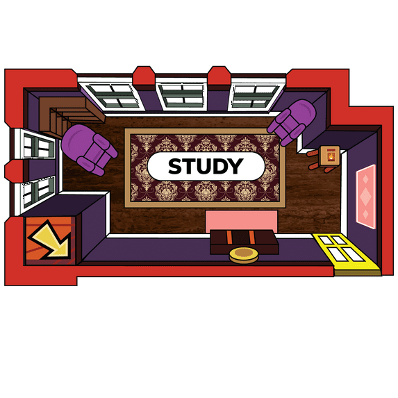 Cluedo Game Study Area Wall Decal - 10 Inches x 10 Inches Vinyl Bedroom Living Room Lecture Area Clue Classic Murder Mystery Board Detective Game Adhesive Decoration Removable Home Sticker