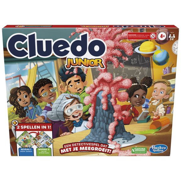 No Author Cluedo Junior-Spiel, 2-seitiges Spielbrett, 2 Spiele in 1, Cluedo-Detektivspiel fr j