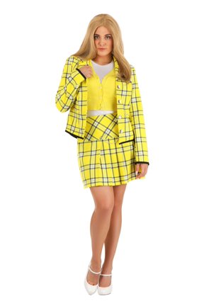 Clueless Adult Cher Outfit Womens, Yellow Plaid Skirt Suit Halloween Costume
