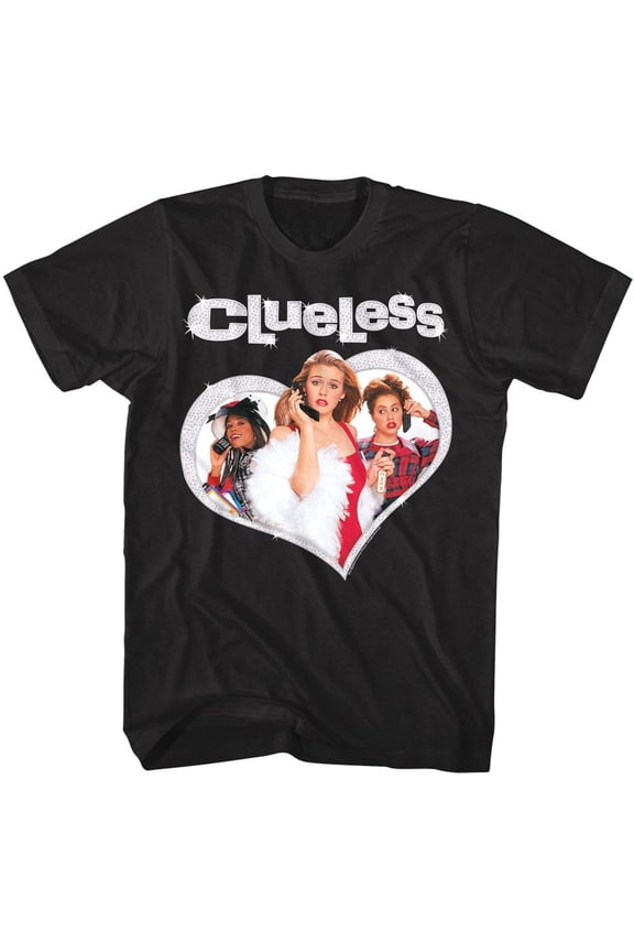 Clueless - Diamond Heart - American Classics - Black Adult Short Sleeve T-Shirt