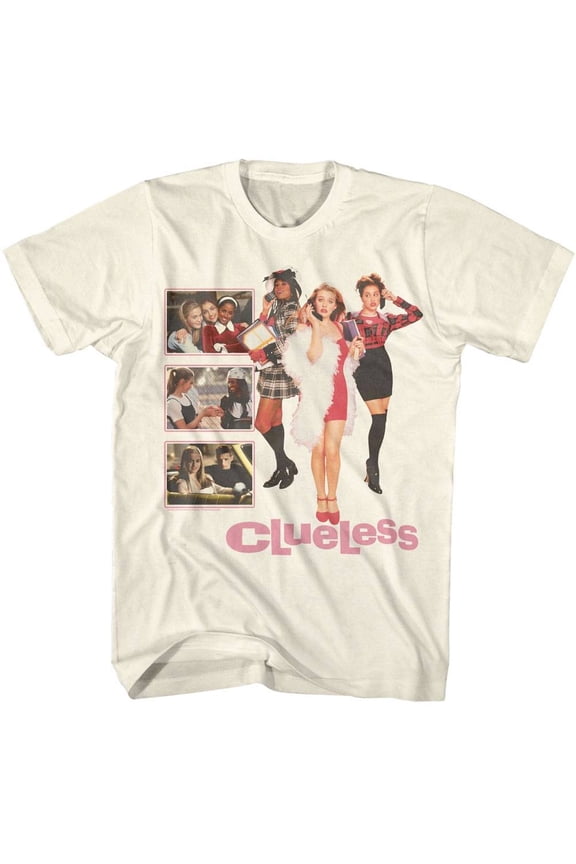 Clueless Movie Montage Men's T Shirt (Ivory, Adult2XL)