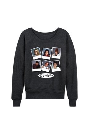 - Scattered Pictures Grid - Women's Lightweight French Terry Long Sleeve Shirt