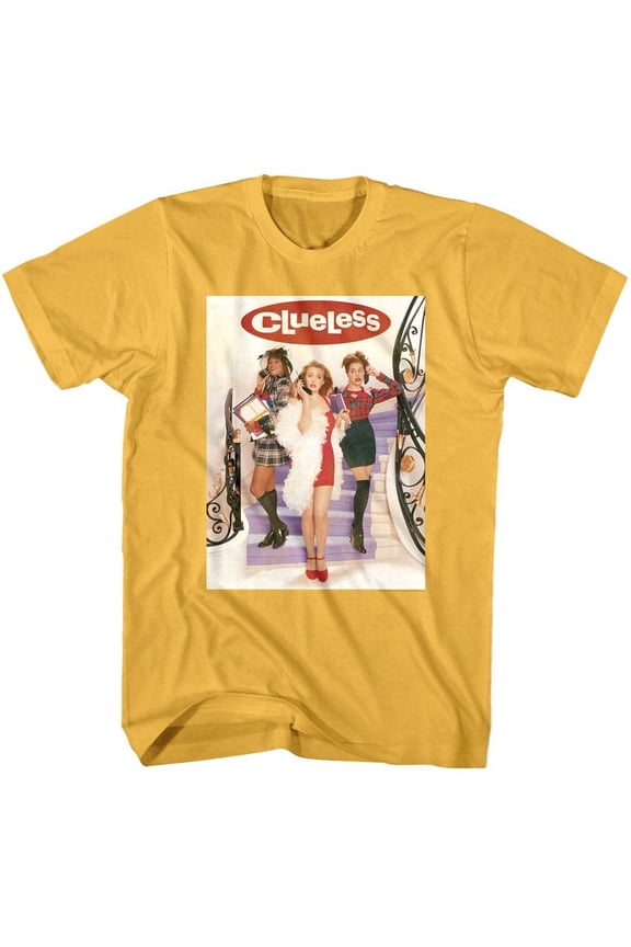 Clueless Stairway Men's T Shirt (Gold, AdultM)