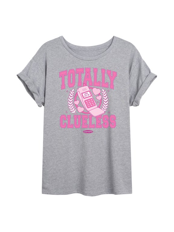 - Totally Clueless - Juniors Oversized Graphic T-Shirt